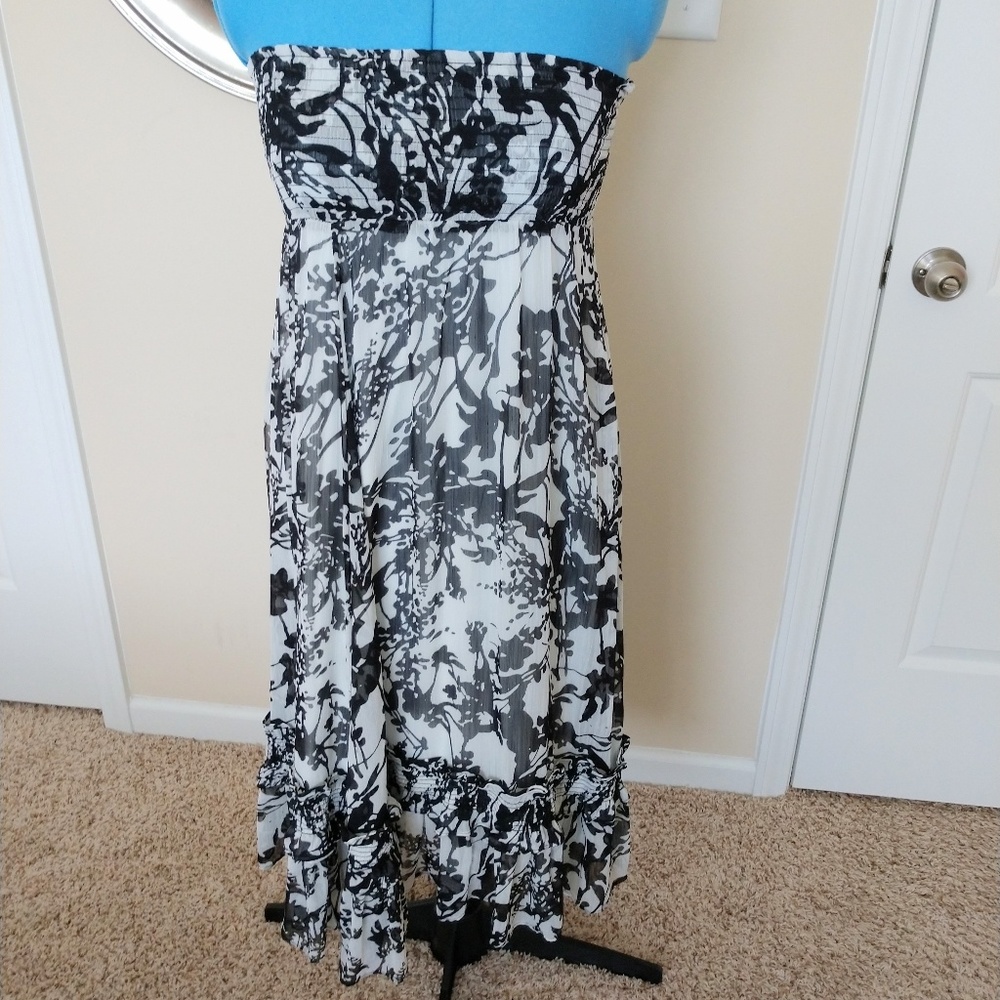 Anthropologie Lapis Chiffon Strapless Dress size S